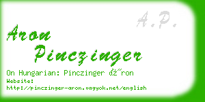 aron pinczinger business card